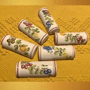 French Pottery Spoon Rests Set of 6
